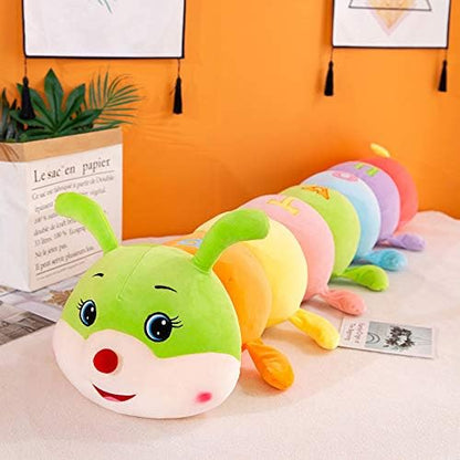 Multicolor Caterpillar Stuffed Animal Big Hugging Pillow Cute Plush Soft Pillow Doll,Giant Plush Toy (59inch/150cm)