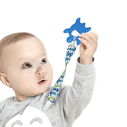PandaEar Baby Pacifier Clips, 6 Pack Universal Holder Leash for Boys and Girls