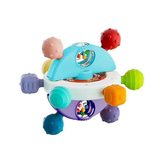 Baby Teether Toys Ball, Sensory Teething Crib Toys for Babies 0 3 6 9 12 18 Months 1 Year Old