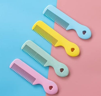 4Pcs Colorful Round Tip Bristles Baby Cute Comb Baby Grooming Styling Tools and Appliances For Sensitive Scalp Skin, for Nursery Newborn Infant Girl Boy Kids Comb Baby