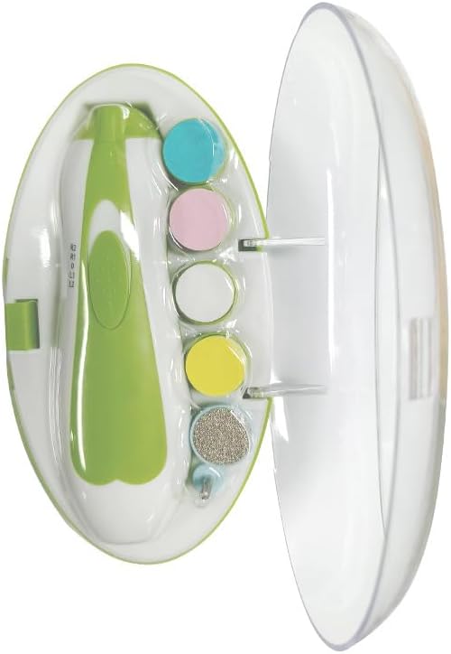 Electric Baby Nail Trimmer, Safe Baby Nail File with Light and 6 Grinding Pads for Newborn Toddler Toes and Fingernails,Baby Nail Trimmer Infant Nail File Electric (Green)