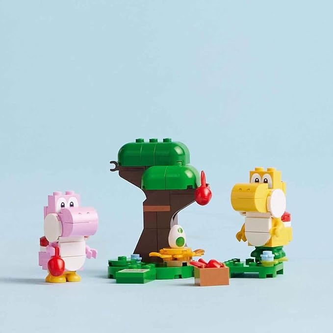 LEGO Super Mario Yoshi's Wild Forest Expansion Set, Toy with 2 Yoshi Figures Made of Stones for Boys and Girls 6 Years 71428