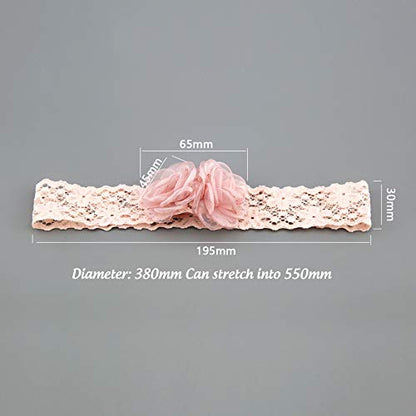 Kercisbeauty Baby Girls Pink Bows Headband Lace Flower Headwear