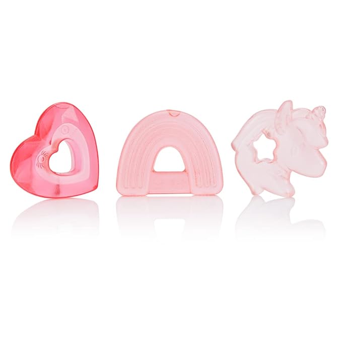 Itzy Ritzy Water-Filled Teethers - Cold Cutie Coolers Textured On Both Sides to Massage Sore Gums & Emerging Teeth 3 Coordinating