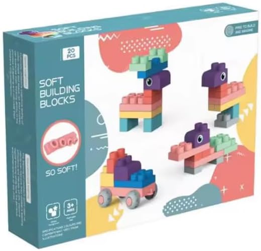 Soft STEM Building Blocks for Babies and Toddler, Large Creative Stacking Blocks 20 PCS