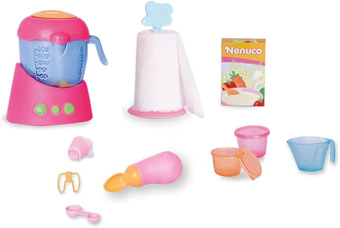 Nenuco Meal Baby Doll with Recipe Book and Blender, Bottle Spoon 16" Doll