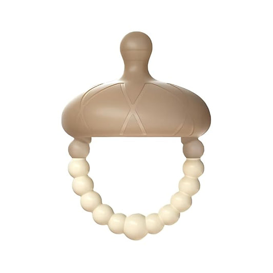 Silicone Acorn Teether with Beaded Ring, Multiple Shapes & Textures 3+ Months