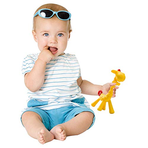 SHARE&CARE BPA Free Silicone Giraffe Baby Teether Toy with Storage Case, for 3 Months Above Infant Sore Gums Pain Relief and Baby Shower