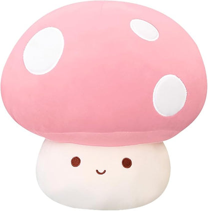 Kawaii Plush Mushroom Toy Pillow, Cute Plushies Mushroom Doll Gift for Kids（Pink 30cm/11.8in