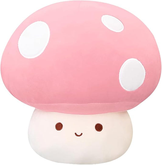 Kawaii Plush Mushroom Toy Pillow, Cute Plushies Mushroom Doll Gift for Kids(Pink 60cm/23.6in)