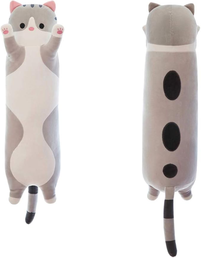 shangman Lovely Plush Cat Doll Cute Cartoon Soft Stuffed Kitten (Grey,130cm/51.1in)