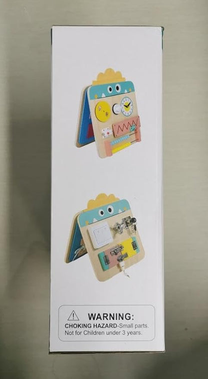 HELLOWOOD 17 for 1 Wooden Busy Board for Kids, Montessori Toys for 2 3 4 Years Old 2-4, Fine