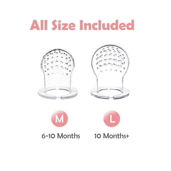 2 Pack Baby Fruit Food Feeder Pacifier Fresh Fruit Feeder 2 Sizes (2Pack_Bluish Gray