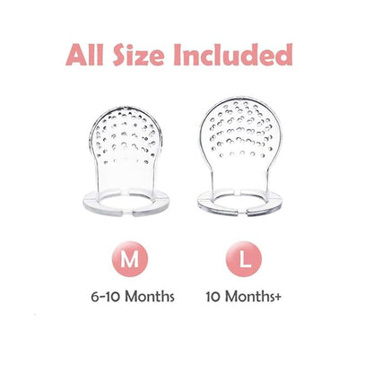 2 Pack Baby Fruit Food Feeder Pacifier Fresh Fruit Feeder 2 Sizes (2Pack_Bluish Gray