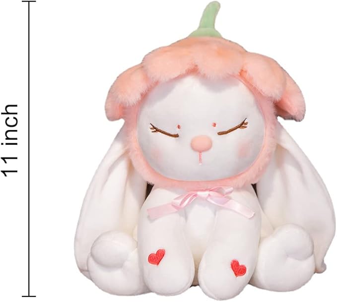 MISI White Petal Rabbit Plush 11" Baby Bunny Toy Doll