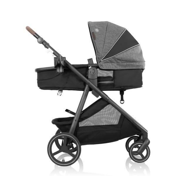 Evenflo Shyft Intuiti+ Travel System Featuring Revolve180 LiteMax NXT with SensorySoothe (Angler Tweed)