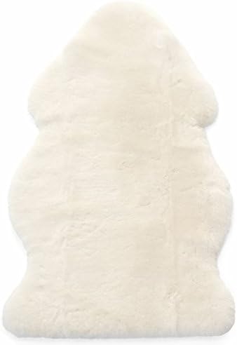 Woolino Sheepskin Luxuriously Soft Fluffy Rug for Bedroom, 100% Natural Australian Merino Wool Lambskin Baby Carpet - Ivory