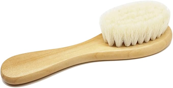 Baby Hair Brush, Wooden Goat Bristles Hair Brush for Newborns & Toddlers 1 Count