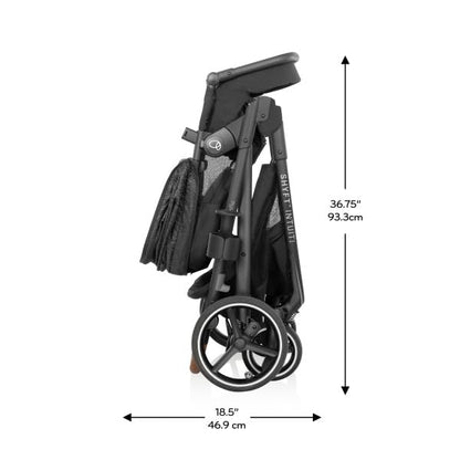 Evenflo Shyft Intuiti Travel System with Revolve180 LiteMax NXT Rotational Infant Car Seat (Black Shale)