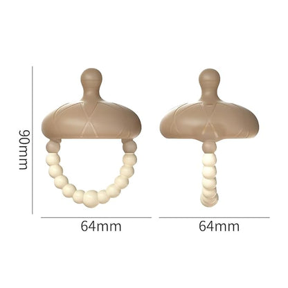Silicone Acorn Teether with Beaded Ring, Multiple Shapes & Textures 3+ Months