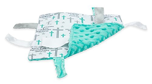 Baby Sensory, Security & Teething Closed Ribbon Tag Lovey Blanket 8?ØX8??(Prayer)