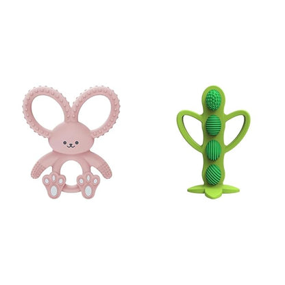 Dr. Brown's Flexees Pink Bunny Silicone Teether and Peapod Teether