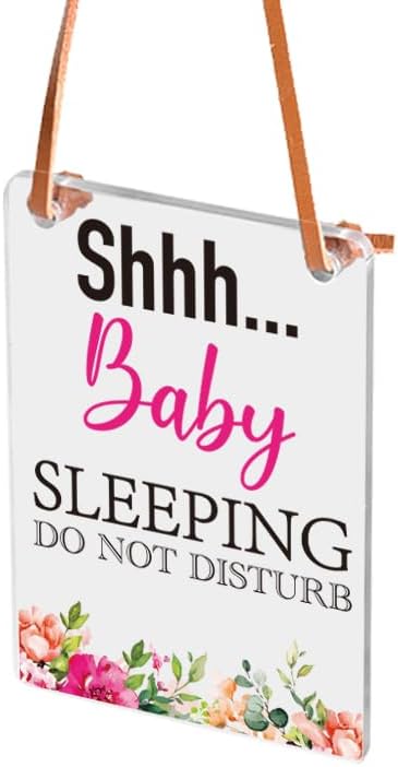Cute Baby Sleeping Do not Disturb Sign’╝īFunny Transparent Sign’╝?for Home Wall Decor Acrylic Plaque’╝īBedroom,Hospital Hanging(5x3 inch)