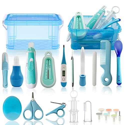 Baby Grooming Kit, 25 in 1 Baby Healthcare and Grooming Kit, Baby Electric Nail Trimmer Set Newborn Nursery Health Care Set for Newborn Infant Toddlers Boys Girls Shower Gifts (0-4 Years+)