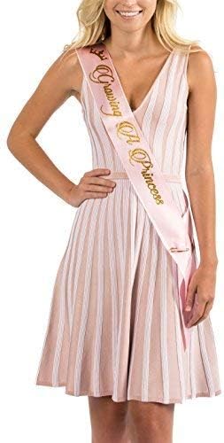 Light Pink Growing a Princess Baby Shower Sash with Gold