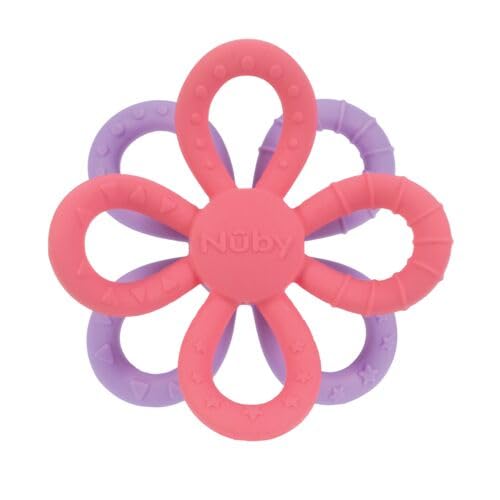 Nuby Fun Loops Teether - Flower-Shaped Infant Teething Toy for Babies 3+ Months