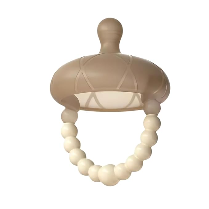 Silicone Acorn Teether with Beaded Ring, Multiple Shapes & Textures 3+ Months