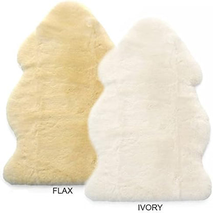 Woolino Sheepskin Luxuriously Soft Fluffy Rug for Bedroom, 100% Natural Australian Merino Wool Lambskin Baby Carpet - Flax