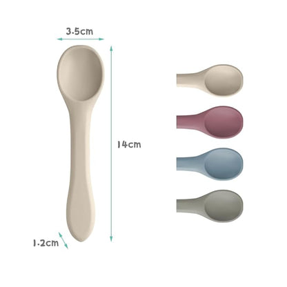 Vicloon Silicone Baby Feeding Spoons, 4 PCS Baby Spoons, First Stage Feeding Spoons for Infants, Silicone Baby Spoons Ultra-Durable & Chewproof, Silicone Feeding Spoons Dishwasher Safe,Baby Utensils