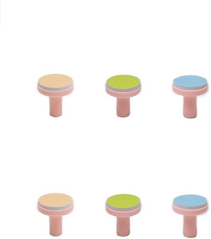 Replacement Pads for Electric Baby Nail Trimmer - Jaybva 6PCS Grinding Heads Polish Disc for Standard Nail File Clippers Filer Cutter Grooming Kit Pink
