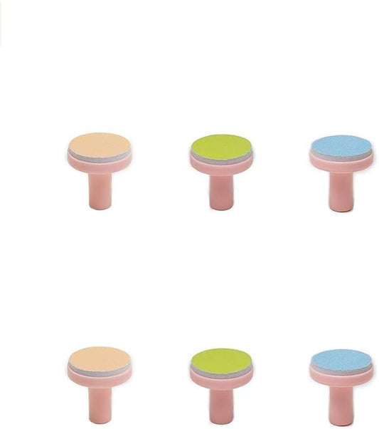 Replacement Pads for Electric Baby Nail Trimmer - Jaybva 6PCS Grinding Heads Polish Disc for Standard Nail File Clippers Filer Cutter Grooming Kit Pink