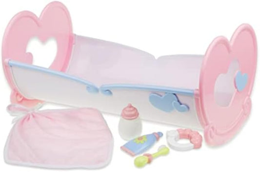 JC Toys Baby Doll Rocking Crib for Keeps Playtime! | Fits Dolls up to 15" 2+, Pink
