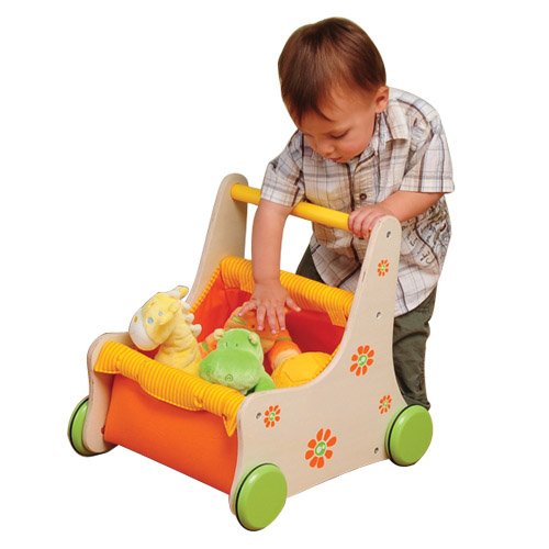 Constructive Plaything's Beginner's Buggy Baby Push Toy, Holds Baby Dolls and Toddler Toys 12 Months
