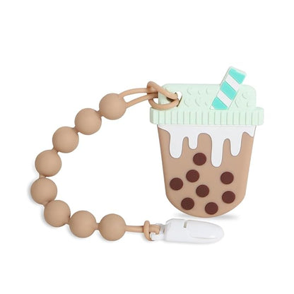 Baby Teething Toys,Food Grade Silicone Teether with One-Piece Pacifier Clip Holder 3 Months+