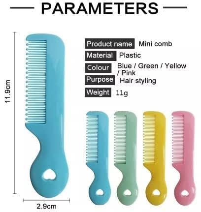 4Pcs Colorful Round Tip Bristles Baby Cute Comb Baby Grooming Styling Tools and Appliances For Sensitive Scalp Skin, for Nursery Newborn Infant Girl Boy Kids Comb Baby