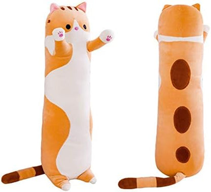 shangman Lovely Plush Cat Doll Cute Cartoon Soft Stuffed Kitten (Brown,150cm/59in)