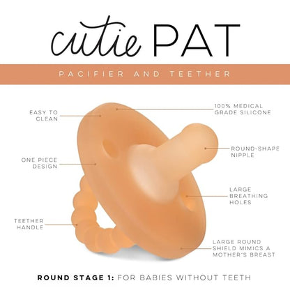 Ryan & Rose Cutie PAT Pacifier Teether (Stage 1, Clear Rubber)
