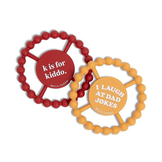 Bella Tunno Happy Teether 2pk ??Soft & Easy Grip Baby Teether Toy, Silicone Teether Ring to Help Soothe Gums
