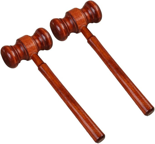 ibasenice Toddlers Hammer Costume Accessories - 2pcs Wooden Toddlers Toys