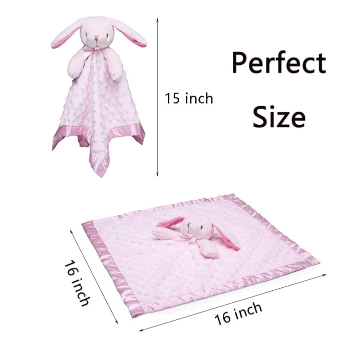 Pro Goleem Loveys for Babies Bunny Security Blanket Baby Girl 16 Inch