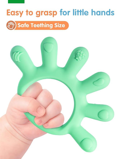 Baby Silicone Teething Toys, Food Grade Teethers for Babies 0-6 Months|6-12 Months 3 4 5 Month