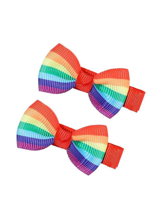 Baby Rainbow Snap Clips Bow Toddler Rainbow Clips Bowknot Infant JHP05 (2