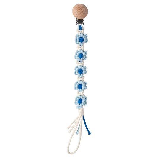 Pacifier Clip for Boys Girls Floral Daisy Macrame Paci Clip