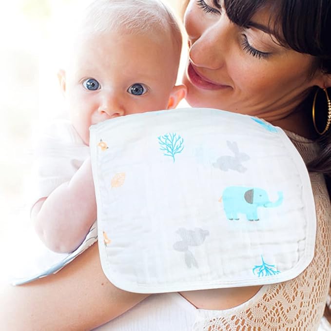 Yoofoss Muslin Burp Cloths for Baby 10 Pack 100% Cotton 20''X10'' Super