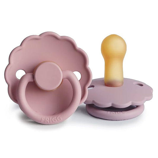 FRIGG Daisy Natural Rubber Baby Pacifier | Made in Denmark 6-18 Months) 2-Pack