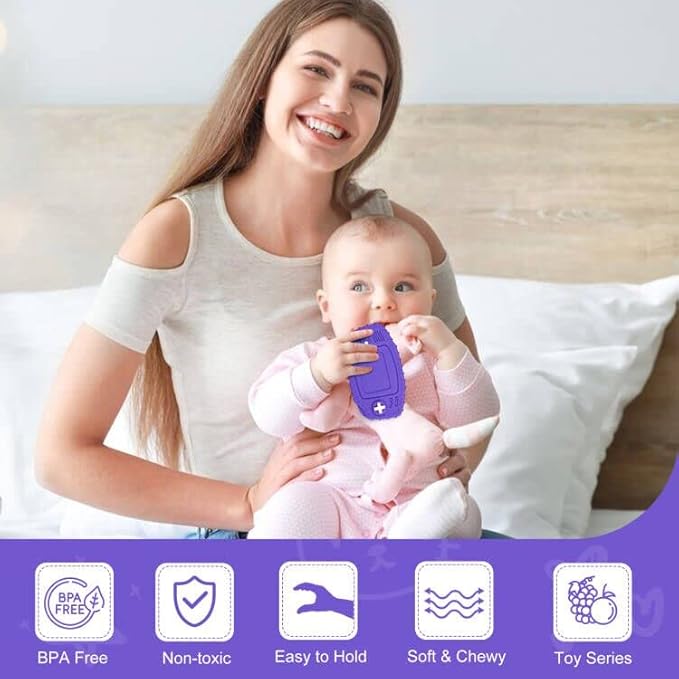 Chuya Baby Teether Toys,Remote Teething Toys Chew Toy for Babies 3-12 Months(4 Pack)